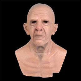 Party Masks Christmas Old Man Latex Mask Xmas Grandparents People Fl Head Halloween Costume Adt One Size X0803 Drop Delivery Home Ga Dhapo