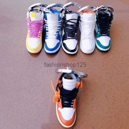 Keychains Lanyards Simation 3D Sneakers Keychain Fun Mini Pu Basketball Shoes Keyring Diy Finger Skateboard Accessories Jewellery Pend y4 9GCY