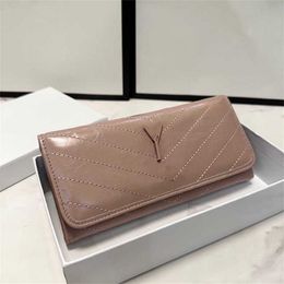Sell Long Pink Wallets y-letter Clutch Mens Womens Designer Bag Wallet Fold Change Purse Leather Luxury Handbag Card Holder 231206