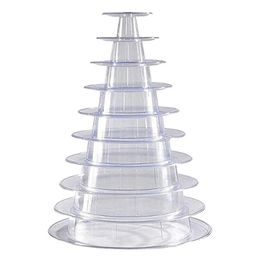 Jewellery Pouches Bags 10 Tier Cupcake Holder Stand Round Macaron Tower Clear Cake Display Rack For Wedding Birthday Party Decor272Q