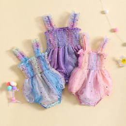 Rompers CitgeeSummer Infant Baby Girls Casual Sleeveless Bodysuit Stars Print Playsuit Colorful Tulle Princess Clothes