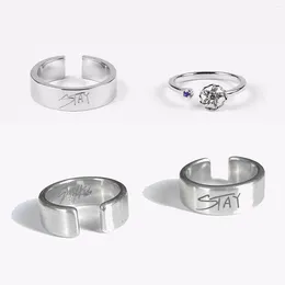 Wedding Rings Straykids II Tour Concert Peripheral Letter Ring Adjustable Split HyunJin Felix STAY Fans Gifts Couple Anniversary Gift