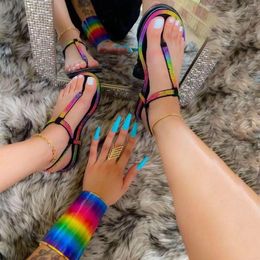 Sandals Large Colour Flip-Flops Fashion Heel Rhinestone Size Low Women Women's