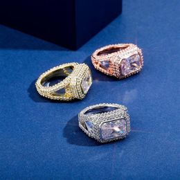 Unisex Fashion Fancy Men Women Rings Gold Plated Bling CZ Diamond Rings Nice Gift for Friend253g