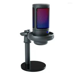 Microphones USB Condenser Metal Microphone Professional Recording Streaming With RGB Light Desktop Podcast Fine Workmanship