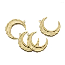 Charms 10Pcs Crescent Moon Brass Charm For Jewelry Making Textured Lace Phase Pendant Diy Earrings Necklace Findings