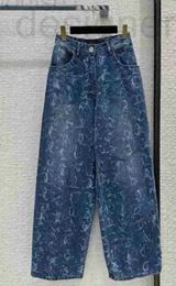 Джинсы дизайнерские женские брюки женские джинсовые брюки с высокой талией одежда синего винтажного качества модные прямые 2024 8T 144J
