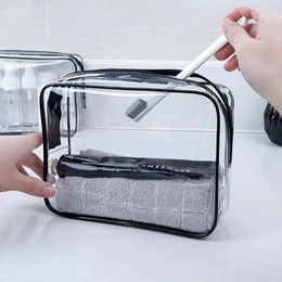 Storage Bags PVC Transparent Bathroom Cosmetic Bag Clear Zipper Waterproof Wash Toiletry Cosmetics Organiser Case