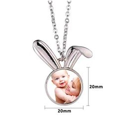 Pendants Sublimation Necklace Blank Rabbit Ear Pendant Diy Easter Day Gift Drop Delivery Home Garden Arts Crafts Dhf9U