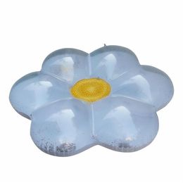 Inflatable Floats & Tubes 160cm White Flower Shape Swimming Float Sequins Swim Pool Water Toy226T