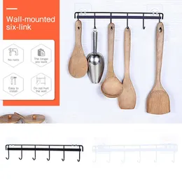 Kitchen Storage Rail Rack Wall-Mounted Tableware Hanger Hook Free Punching Tools Utensils Hnging Bathroom
