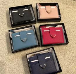 Designer Wallet Leather Stylish Men Folding Long Zipper Triangle Purse Card Holder Notes Money Purses with Box Flip Wallet Multiple Styles