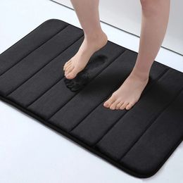 Homaxy Absorbent Bathroom Bath Mat Non-Slip Shower Rug Soft Memory Foam Kitchen Floor Carpet Coral Velvet Pad Home Decoration 240119