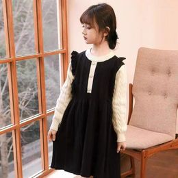 Girl Dresses Autumn Winter Girls Knitted Dress Fashion Preppy Style Sweater