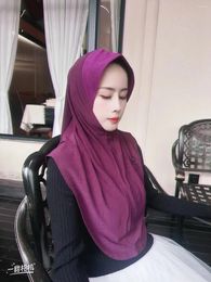 Ethnic Clothing Solid Hijab For Muslim Women Islamic Scarf Arab Shawls Wear Diretly Malaysia Style Pull On