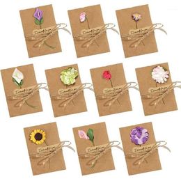 Dried Flowers Greeting Cards Handmade Greeting Cards Vintage Kraft Blank Note Card Thank Notes for Birthday Party Invitat1208i