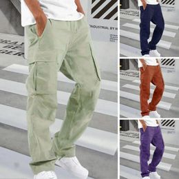 Men's Pants Hiking Lightweight Elastic Waistband Quick Drying Straight Fit Joggers Trousers Cargo Men Versatile