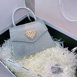 New Diamond Diagonal Straddle Handbag Wedding Dress Celebrity Banquet Fashion Light Luxury Evening Bag