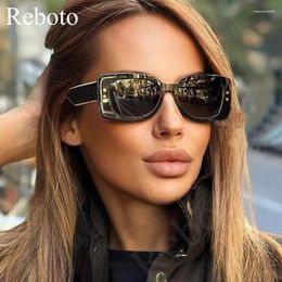 Sunglasses Fashion Square Women's Trendy Brand Design Black Large Frame Elegant For Women White Rectangle Eyewear