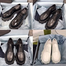 Luxury Dress Shoes Women Brushed Leather Loafers Platfrom Walking Party Wedding With Box 518