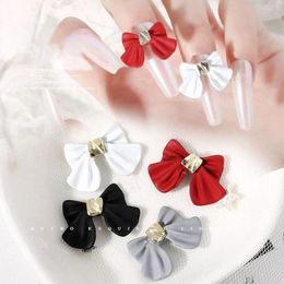 Nail Art Kits 10pcs/Bag Black And White Bowknot Resin 3D Jewelry Three-Dimensional Ribbon Polishing DIY Design