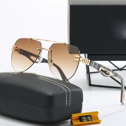 designer luxury sunglasses men pilot driving sun glasses ramp shader lenses square rimless eyegltest Anti-UV 2024 hot