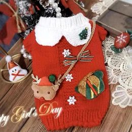 Dog Apparel Fashion Puppy Soft Christmas Pet Red Sweaters Clothes Warm Winter Dresses Coat Jackets For Small Dogs Cloathing