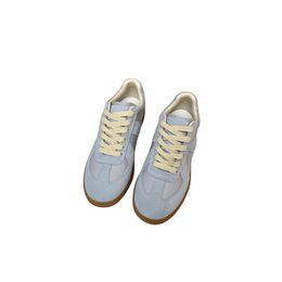 2024 new soft cowhide fit to wear retro training shoes women flat-bottomed lovers leather casual small white shoes