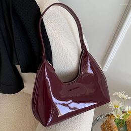 Evening Bags Women's Bag Patent Leather Tote Versatile Fashion Shoulder Satchel Hobo Girl Brand Designer Zipper Small Handbags