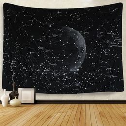 Tapestries Moon Stars Constellations Tapestry Wall Zodiac Galaxy Space Bohemian Hanging Art Blanket