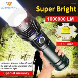 Flashlights Torches Portable LED USB Rechargeable Light High Power Tactical Modes Torch Waterproof Outdoor Camping Emergency Flashlight