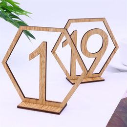 Wooden Wedding Table Numbers 1-20 Wood Table Numbers with Holders 20pcs Set for Party Birthday Banquet Catering We241i