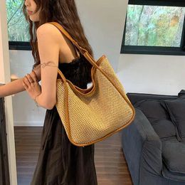 Evening Bags Women Straw Shoulder Vintage Large Capacity Tote Bag Luxury Design Female Woven Handbag Holiday Beach High Quality 2024