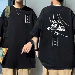 Men's T-Shirts Anime Chainsaw Man Hayakawa Aki Fox Devil Kon Print Tshirt Men Soft Cotton T-shirts Men Women T Shirt Streetwear