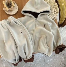 24 Sets Children Boys Clothing 2pcs Hoodie Jacket Autumn Girl Clothes Set Warm Boy Suit Top Coat Pants Kids Tracksuit New style