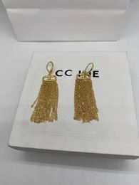 Earrings Designer For Women S925 Letter Gold Tassel Chain Earrings With Original Gift Box For Party