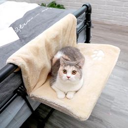 Hanging Soft Wool Cat Bed Luxury Cat Radiator Hamak Plush Basket Claw Printed Metal Iron Frame Winter Warm Sleep Bed 240131