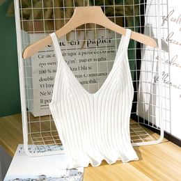 Women's Tanks Women Clothing Tank Top Crop Tops Halter Trendy Styles Sexy Vest Suspenders White