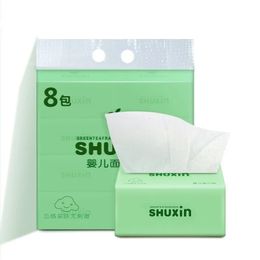 Home Drawing Paper 8 Packs Wood Pulp Tissue Soft Comfort 3Ply Disposable Toilet Healthy el Napkins 240127