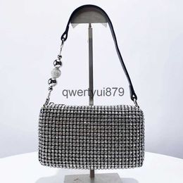 Totes Evening Siny Rinestone Pearl Party Bag For Women Luxury Designer andbag And Purse 2024 New In Fasion Cain Square CrossbodyH24131