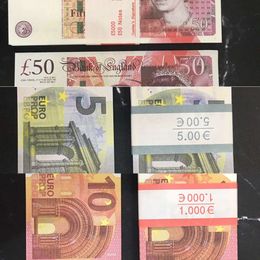 Prop Money Toys Uk Euro Dollar Pounds GBP British 10 20 50 commemorative fake Notes toy For Kids Christmas Gifts or Video Film 100PCS/PackU2XH