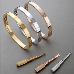 designer bangle for womens bracelet designer jewellery rose silver gold stainless steel buckle no screwdriver screws 4 CZ diamond 239f