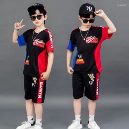 Clothing Sets Boys Summer Sportswear Suit Kids Short Sleeve T-shirt Shorts 2pcs Casual Boy Cotton Sport Teenage Outfits 4-14 Years