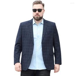 Men's Suits Arrival Fashion Oversized Spring Loose Fitting Casual Plaid Increase The Outerwear Plus Size XL-7XL 8XL 9XL