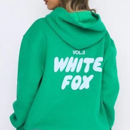 2024Top Sweatshirts Wf-Women Womens Hoodies Letter Print 2 Piece Outfits FOX Cowl Neck Long Sleeve Sweatshirt And Pants Set Tracksuit Pullover Hooded Sports Suit 45