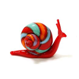 Handmade Murano Glass Snail Miniature Figurines Ornaments Cute Animal Craft Collection Home Garden Decor Year Gifts For Kids 240131