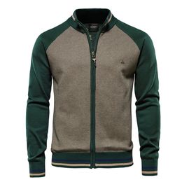 AIOPESON Spliced Cardigan Men Streetwear Casual High Quality Cotton Sweater Winter Fashion Brand Cardigans for 240123