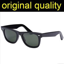 Sunglasses Top Quality Classic Sunglasses Men Women Square Acetate Frame 50mm 54mm Size Real Glass Lenses Sun Glasses with Accessories Oculos De Sol BDKP