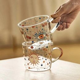 Mugs 500ml Creative Glass Scale Handgrip Mug Breakfast Milk Coffee Couple Home Party Tumbler Water Drinkware Fruit Juice Cups