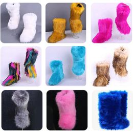 Boots Kids Winter Shoes Faux Fur Toddler Girl Fashion Colorful Children Ankle Snow Warm Girls CSH954